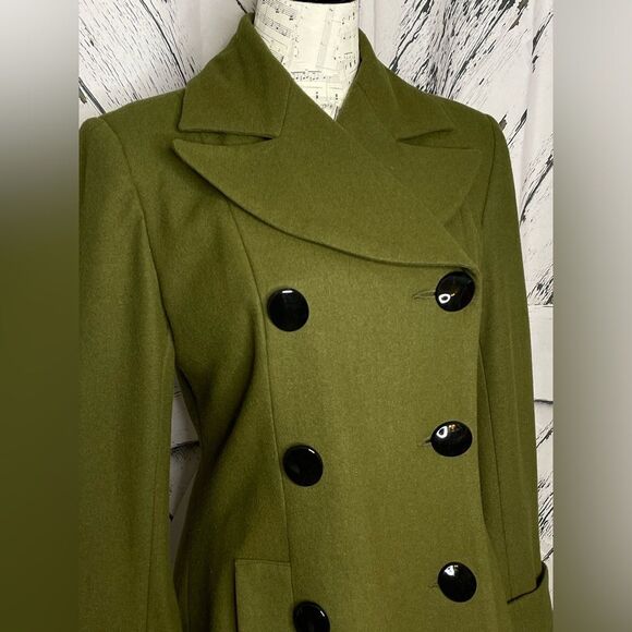 Newport News Vintage Pea Coat Green 4 - Picture 2 of 9